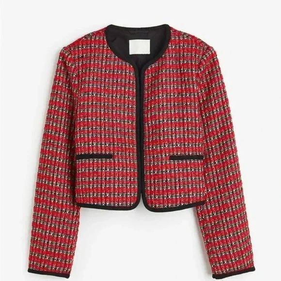 H&M Jackets & Blazers - H&M Textured Weaved Jacket SX Holiday Red